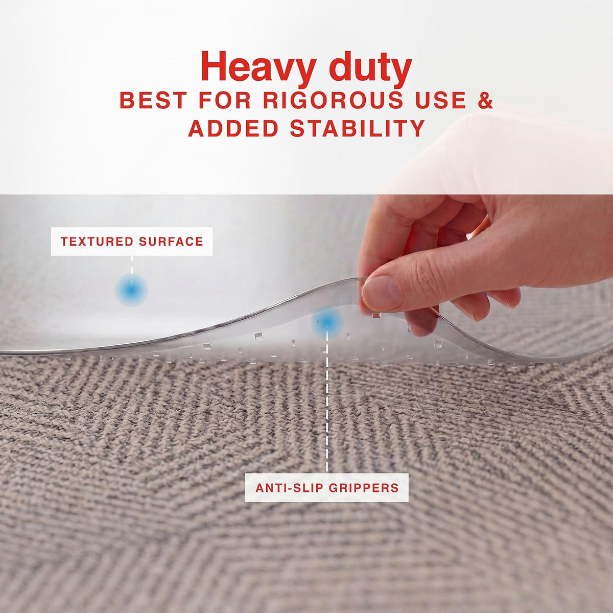 Staples Office Chair Mat with Lip, Flat-Pile Carpet, 45" x 53"
