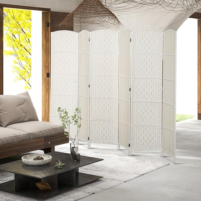 HOMCOM Room Divider, 6 Panel Folding Privacy Screen, 6FT Tall Portable Wicker - Image 6
