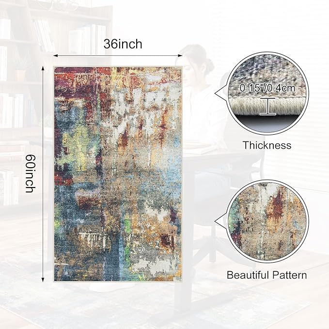 Anidaroel 36"x60" Chair Mat for Hardwood Floor, Anti-Slip Desk Chair Mat for - Image 6