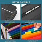 SEEKIND PU Leather Accordian File Organizer 26 Pockets, Expanding File Folder - Image 4