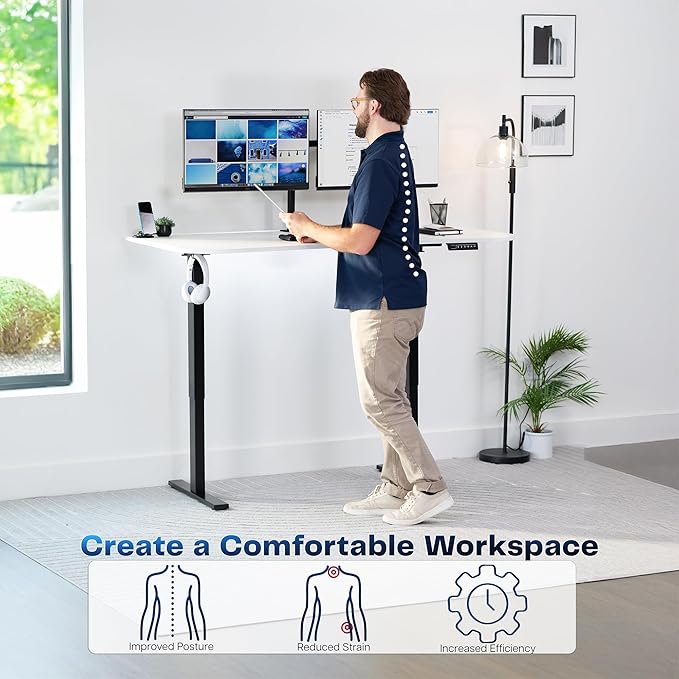 VIVO Electric 63 x 32 in Standing Desk, Memory Height Adjustment, 1B Series - Image 4