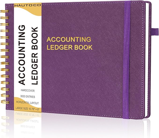 HAUTOCO Hardcover Accounting Ledger Book by HAUTOCO
