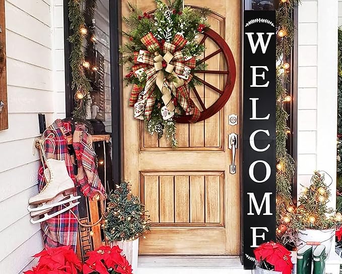 Tall Outdoor Welcome Sign - 6ft Black Rustic Modern Farmhouse Decor - Image 2