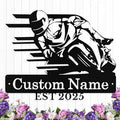 Personalized Motorcycle Metal Sign Custom Biker Name Sign Dirt Bike Wall Decor by HengMeiZiK