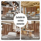 ALeesing 6 Panel Wood Room Divider Fully Assembled, Decorative Room Dividers - Image 7