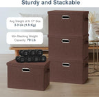 Graciadeco Large 17" 36 Quart Collapsible Stackable Storage Bins - Image 3