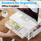 Marbrasse Wood Printer Stand for Desk, 2-Tier Desktop Printer Table for Home - Image 7