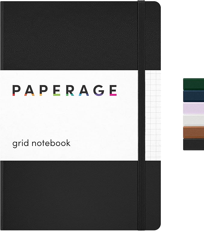 PAPERAGE Graph Paper Journal Notebook, 160 Pages, Medium 5.6 in x 8 in by PAPERAGE