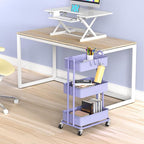 Simple Houseware 3-Tier Heavy Duty Metal Utility Rolling Cart - Image 2