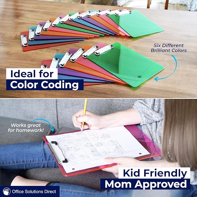 Plastic Clipboards with Low Profile Clip - Image 3