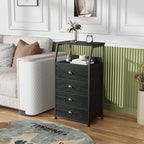 Furnulem Tall 4 Drawers Dresser, Vertical Storage Tower Black Dresser - Image 6