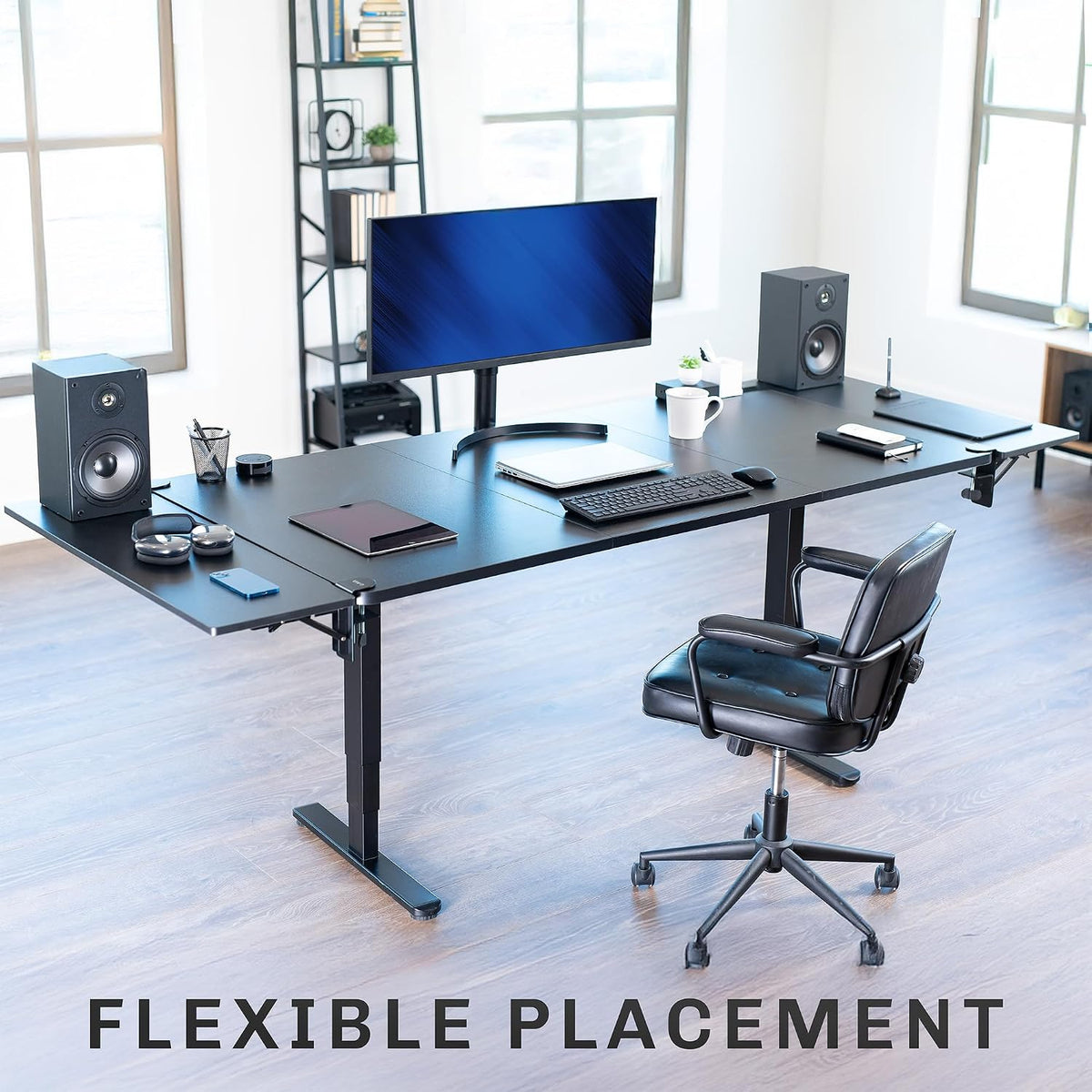 VIVO Black Clamp-on 36 x 12 in Desk Extender, DESK-EXT36