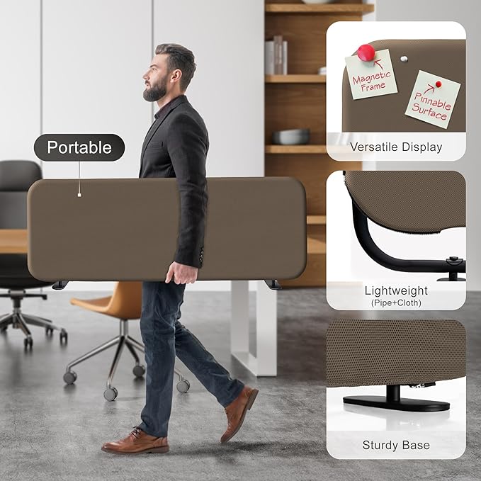 DECOLAB Desk Divider, Portable Privacy Tabletop Partition Panel - Image 4