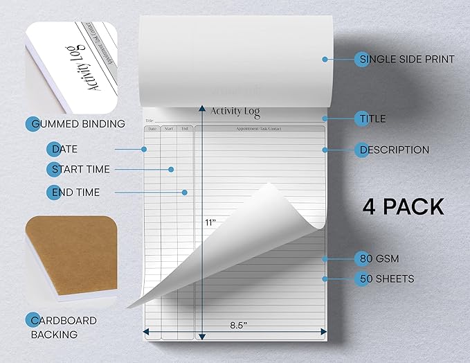 Better Office Products Activity Log Notepad, 8.5" x 11", Planning Note Pad - Image 2