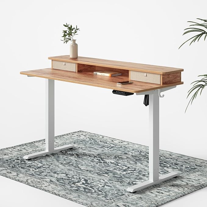 FEZIBO 55 x 24 Inch Whole-Piece Height Adjustable Standing Desk by FEZIBO