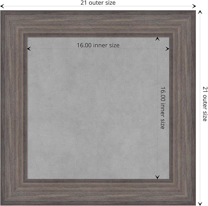 Amanti Art Grey Framed Magnetic Board 21x21 Small Vision Board - Image 4