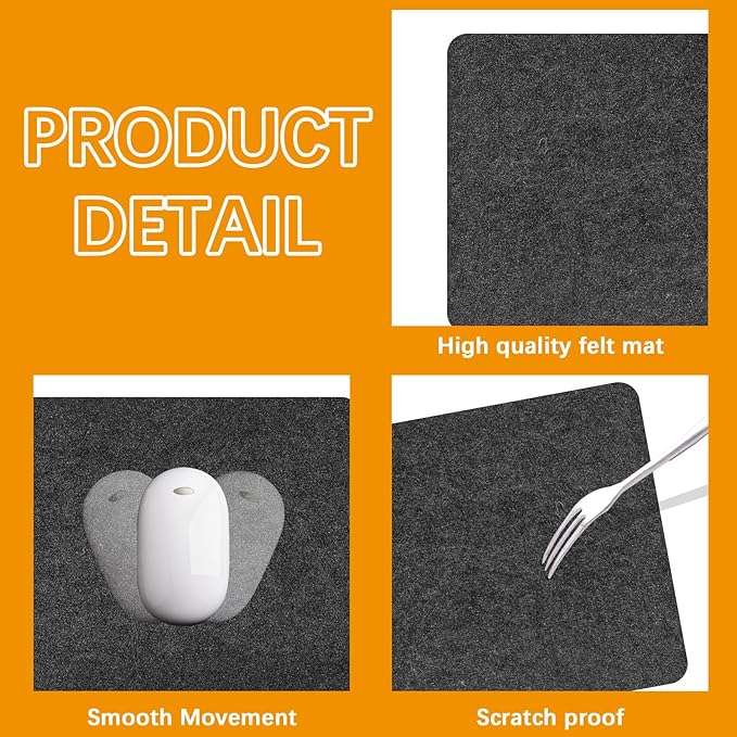 2 Pcs Large Felt Desk mat 36x12 inches, - Image 4