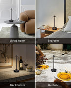 modern cordless table lamp set of 2, black, package contents