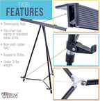 U.S. Art Supply 66" High Boardroom Black Aluminum Flip Chart Easel & - Image 3