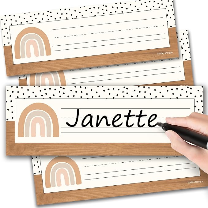 Desk Name Tags for Classroom -25 Student Name Plates for Classroom Kindergarten by HadleyDesigns