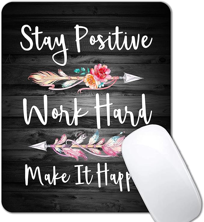 IMAYONDIA Rustic Black Wood Grain Mouse Pad, Mousepad Inspirational Quotes by IMAYONDIA