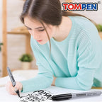 TOMPEN Black Permanent Markers Bulk Fine Tip 500 Pack, Use - Image 4