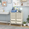Happygrill 12-Drawer Rolling Storage Cart, 2 Sizes Plastic Drawers & Metal Shelf by HAPPYGRILL