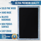 HBCY Creations 11" x 17" Rustic Blue Solid Wood Frame Wall Chalkboard, Magnetic - Image 4