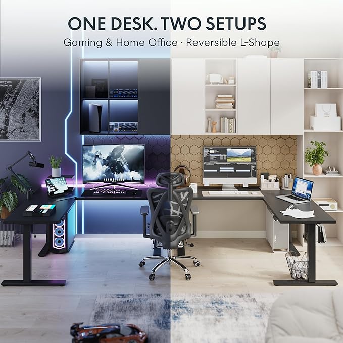 FLEXISPOT L Shaped Standing Desk, 71 x 63 Inch Electric Height Adjustable - Image 4