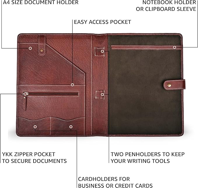 Leather Village Leather Portfolio Organizer - Image 2