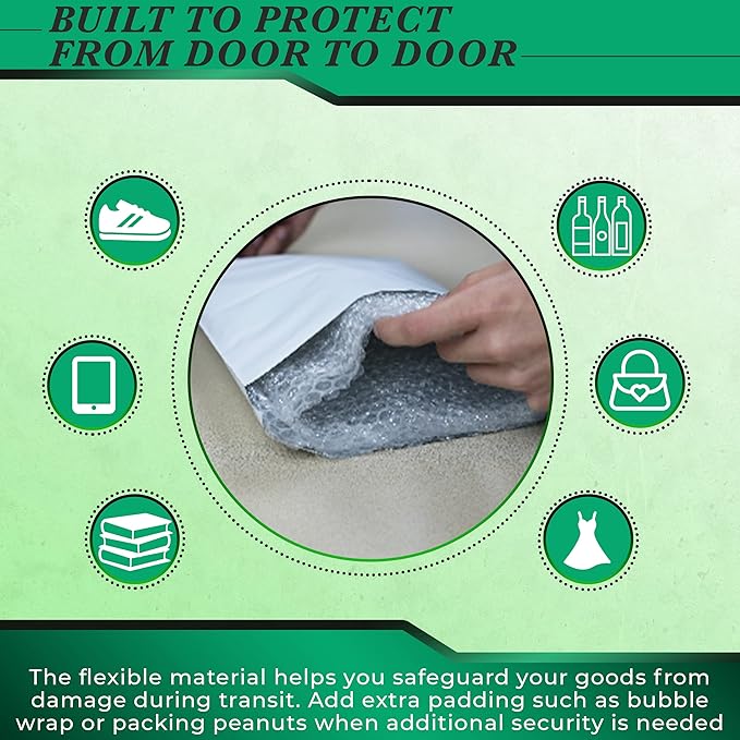 100 Pack Secure Seal White Poly Mailers - Image 5
