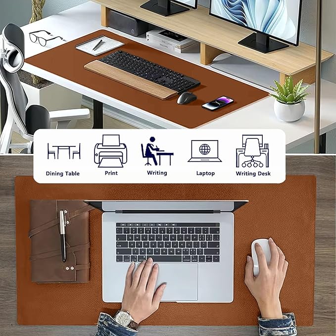 PU Leather Desk Pad Protector Gaming Mouse Pad Non Slip Desk Mat - Image 4