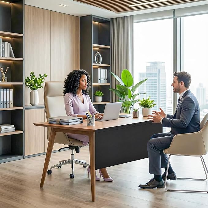 HolyMaji 48" Under Desk Privacy Panel Self-Adhesive Modesty Panel 600D Heavy - Image 6