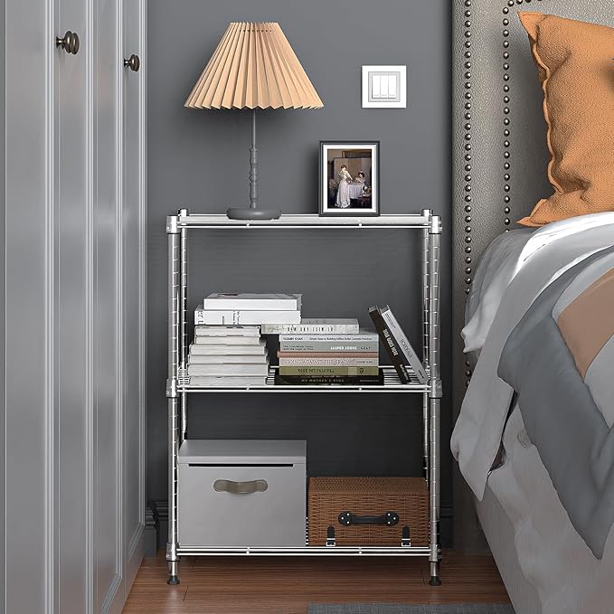 M MZG 450 lbs Wire Storage Shelving 3-Tier Utility Shelving Unit Steel - Image 7