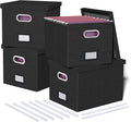 4 Pack File Storage Organizer, Document Organizer, Portable File Box by Oterri