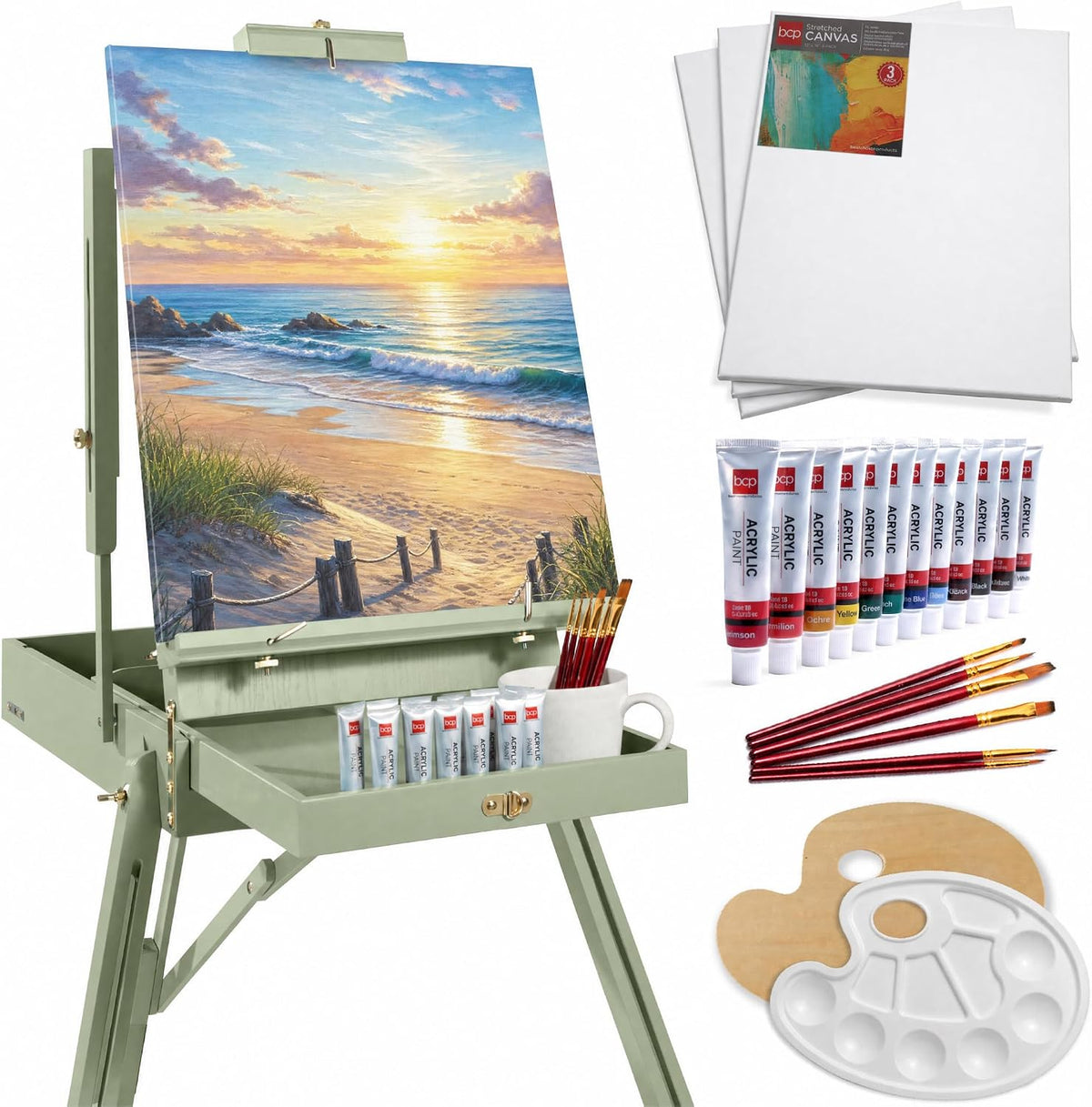 best choice products art easel for painting, portable, main product view