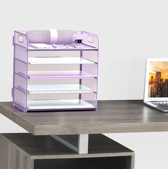 Letter Tray Paper Organizer 5-Tier Desk Organizer File Organizer Paper Holder - Image 5