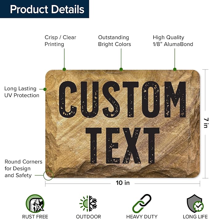 Custom Sign, Custom Street Sign, 11 Font Colors, 13 Font Styles, 4 Hole Options - Image 6