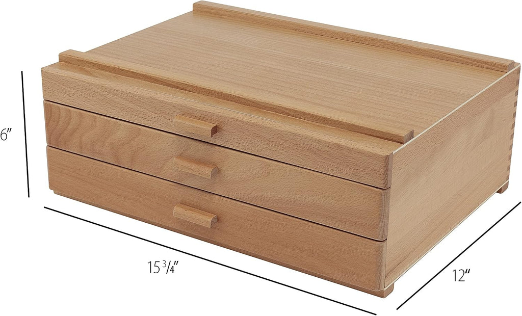 hg art concepts artist storage chest, wooden brush, close-up detail