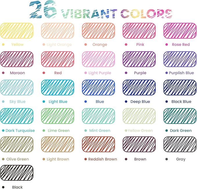 ParKoo 26 Colors Erasable Gel Pens, Retractable Erasable Pens Fine Point - Image 2