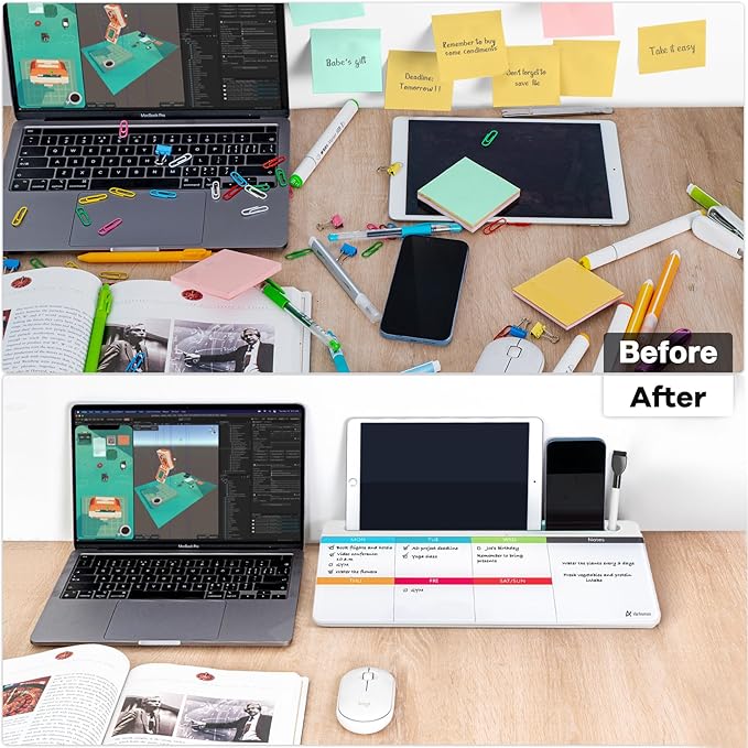 Varhomax Glass Weekly Dry Erase Desk White Board, Desktop to Do List Planner - Image 4
