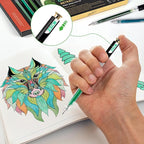ZSCM Retractable Glitter Gel Pens, 12 Colors Large Capacity Green Glitter - Image 6