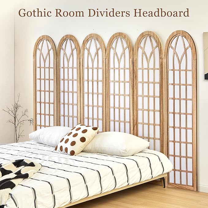 Asnefeli 6 Panel Japanese Room Divider, Shoji Style Partition Divider, Fully - Image 6