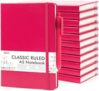 feela 12 Pack Notebooks Journals Bulk, Hardcover Notebook Classic Ruled Lined by feela