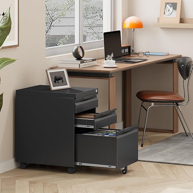 LONGLINK 3 Drawer Mobile File Cabinet - Image 7