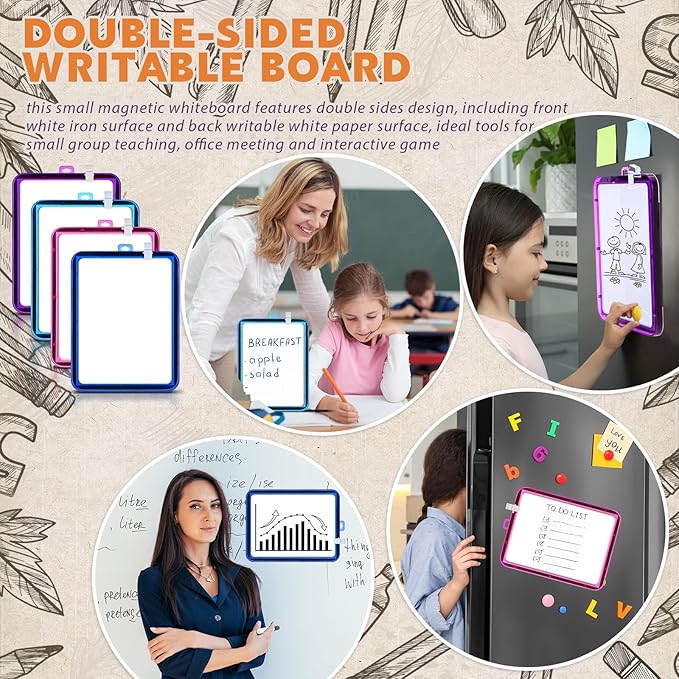 Outus 10 Pcs Dry Erase Mini White Boards Bulk 8.5 x 11'' Small Magnetic - Image 4