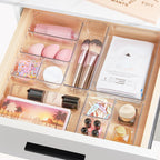 vtopmart 44 pcs clear plastic drawer organizers set, close-up detail