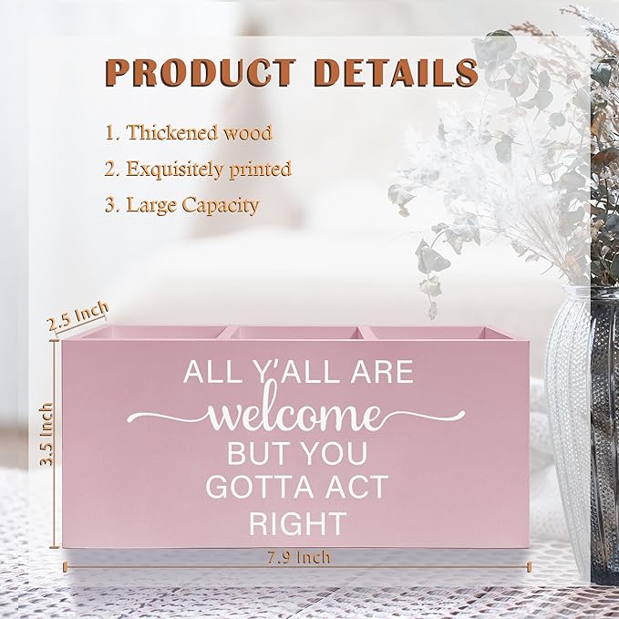 Exqcom Pink Western Makeup Brush Holder, Preppy Western Cowgirl Toothbrush - Image 6