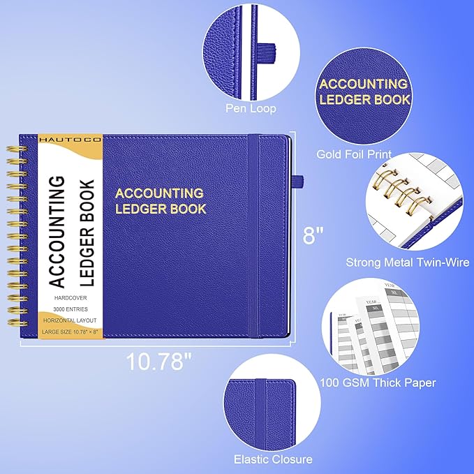 HAUTOCO Hardcover Accounting Ledger Book - Image 3