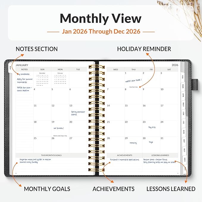 SUNEE 2026 Planner 5.9" x 8.3" – Dated Productivity Planner - Image 4